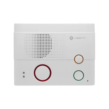 VESTA-069 | Vesta Smart Care medical alarm solution. Communication Path Options: IP (Ethernet), LTE/3G/2G. Built-in Module: RF. Protocol Module options: Zigbee, Bluetooth. Support external antenna capability. Support multiple Communication protocols with Monitoring Centers for alarm reporting. Voice over Internet Protocol (VoIP) capabilities. 24/7 Environment Emergency Monitoring. Compatible with Bluetooth Low Energy (BLE) medical devices. Supports Pivotell ® ‘Advance’ Pill Dispenser integration. ZigBee compatible home automation capabilities. Compatible with Google Home and Amazon Alexa voice control: Voice Prompt feature alerts the user upon designated events and status. Powerful speaker for clear two-way hands free voice communication with noise cancellation. Multi-party emergency intercom system capability. User-friendly three button design with programmable multi-functional yellow button. Supports multiple programming methods. Automatic check-in reports. Remote firmware update capabilities
