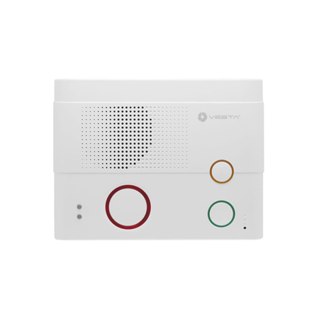VESTA-083 | Vesta Smart Care Medical Alarm Solution. Communication options: IP (Ethernet), LTE / 3G / 2G. Built-in module: RF, DECT. Zigbee and Z-Wave protocol. Supports external antenna. Supports multiple communication protocols with monitoring centers for alarm reporting. Voice over Internet Protocol (VoIP) capabilities. Voice prompts in English (ES, PT, FR, IT and NL coming soon). 24/7 supervision of emergencies. Supports integration of Pivotell® "Advance" pill dispenser. ZigBee compatible smart home capabilities. Compatible with Google Home and Amazon Alexa voice assistants. Voice prompts alert the user to events and statuses. Two-way speakerphone for hands-free noise cancellation. Multi-party emergency intercom capability. Three easy-to-use buttons with programmable multi-functional yellow button. Supports multiple programming methods. Automatic log reports. Remote firmware update capabilities