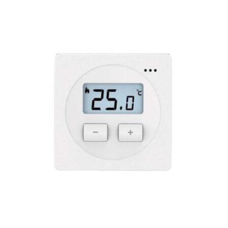VESTA-104 | Z-Wave smart thermostat. 2 button design for simplified and easy use. Simple and intuitive programming interface. Cool mode: activates cooling when the temperature rises above the cooling set point (between 11 ° C ~ 32 ° C). Heat mode: activates heating when the temperature drops below the heat set point (between 9 ° C ~ 30 ° C). Remote connectivity allows easy management via PC, smartphone, and tablets. Indoor Air Quality Support - Easy integration for humidification, dehumidification and ventilation. Controls the home heating or cooling system via 3-wire relay terminals. Regular transmission of temperature signals according to designated intervals. Ability to control the remote relay via the control panel when remote mode is enabled. Periodic monitoring signals to verify the integrity of the system. Low battery detection. Compatible with Z-Wave systems from other manufacturers