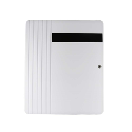 VESTA-113 | VESTA hybrid control panel up to 320 zones. Compatible with all RF 868-F1 devices (2 km in open field). Full 4G LTE, WiFi, ZigBee, and Z-Wave connectivity. IP (Ethernet) communications. Amplified fast connection for external GPRS antenna (optional compatible antenna: QAR-266A). 16 wired zones on board, expandable via expanders. Up to 320 zones (wired / wireless). Up to 8 areas. Up to 240 users. 1 PGM output. Up to 4 VESTA-114 or VESTA-125 keypads. Configuration via smarthomesec APP or via VESTA-114 or VESTA-125 keypad. Acid battery not included, DEM-3 recommended. The VESTA hybrid control panel is compatible with Google Home and Alexa. EN50131 Grade 3