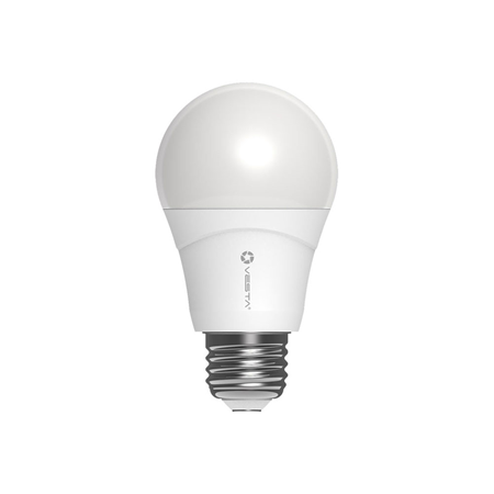 VESTA-173 | RGBW smart bulb. Allows users to remotely control their lighting. High definition RGBW (red, green, blue and white) colors with 16 million color combinations, from warm white to cool daylight. Allows the home automation system to dim or turn lights on / off based on scenes and schedules. It uses less energy and lasts longer than the incandescent bulb. Suitable for security and home automation. Compatible with ZigBee systems from other manufacturers. Supervisory signal to ensure proper operation