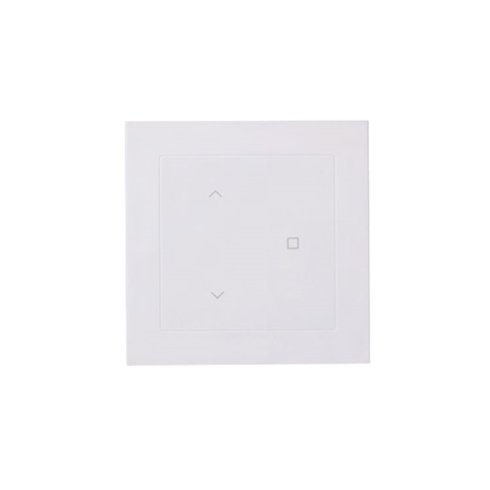 VESTA-180 | VESTA motorized blind control switch. Adjust motorized roller blinds remotely and manually. No wiring for quick and easy installation. The LED indicator light makes it easy to find in the dark. Suitable for motorized roller blinds, window shades, indoor / outdoor blinds and garage doors. Compatible with ZigBee systems from other manufacturers. Requires roller shutter control (SCM-1ZBS). For inside use only. CE compliance
