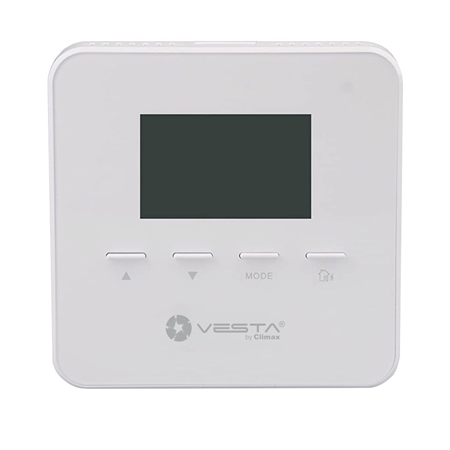 VESTA-189 | Termostato inteligente Zigbee. Diseño de 4 botones para un uso sencillo. Funciona con cualquier sistema doméstico conectado ZigBee. Interfaz de programación simple e intuitiva. La conectividad remota permite una fácil administración remota desde PC, teléfonos inteligentes y tabletas. Las aplicaciones pueden incluir el control de sistemas de calderas de gas / aceite, calefacción eléctrica y sistemas de zonificación con o sin amortiguadores. Calculadora de conversión de temperatura para Fahrenheit y Celsius. Rango de punto de ajuste de +5°C ~ +30°C con incrementos de 0,1°C para sistemas de calefacción y refrigeración. Soporte de calidad del aire interior: fácil integración para humidificación, deshumidificación y ventilación. Las alertas de temperatura se activarán si la temperatura cambia en ±2°C. Compatible con sistemas de calefacción y refrigeración de 24V. Funciona con sistemas de calefacción y refrigeración de un solo estado o de varias etapas