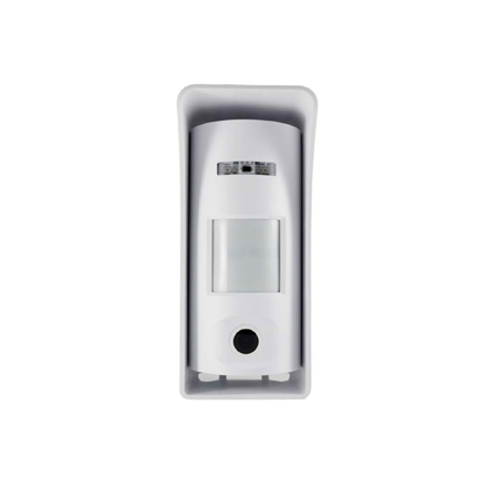 VESTA-210 | Détecteur de rideau sans fil PIRCAM VESTA pour extérieur. Couverture de 12 mètres, 8°(V) / 90°(H). Caméra : 640x480@3ips, 320x240@3/6ips. Optique 102°, éclairage IR de 7 mètres. Fonction antimasking et antipet 60 kg. Comprend le support pivotant VESTA-213. Classe 2.