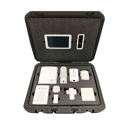 VESTA-215 | VESTA briefcase demo kit consisting of :. 1x HSGW-G4: IP Ethernet + 4G control panel for home security with 160 zones via radio; Grade 2. 1x VESTA-012 (KPT-39N-F1): Keypad with proximity reader. 1x VESTA-025 (TSP-3): 7 "touch radio keypad. 1x VESTA-109 (VDP-3): Video intercom with 2MP camera and bidirectional audio. 1x VESTA-024 (VST-862EX-F1): Detector PIR cam via radio for outdoor use; Grade 2. 1x VESTA-211 (VST-892-IL ALK): PIRCAM detector via radio antimasking anti-pets; Grade 2. 1x VESTA-009 (IR-29SL-F1): PIR detector via radio; Grade 2. 1x VESTA-013 (MDC-3-F1): Magnetic contact via radio; Grade 2. 1x VESTA-106 (PRM2-ZW): Relay switch for power meter. 1x VESTA-042 (PSM-29- ZW): Switch for remote activation / deactivation of devices with power meter. 1x VESTA-043 (WSS-4E-ZW): Programmable stage switch. VESTA's radio control panel is compatible with Google Home and Alexa