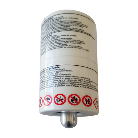 VESTA-265 | Fully charged replacement cartridge for smoke generator VESTA-156. Saturation capacity about 100/130 cubic metres. Delivery time 25 seconds.