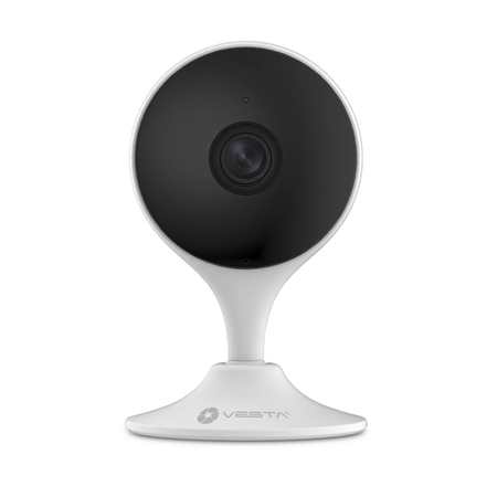 VESTA-291 | Compact 2MP VESTA WiFi IP camera with 10m infrared illumination for indoor use. H.265 and H.264 format. 2MP 1 / 2.7 "CMOS. 1080P @ 25 / 30IPS digital resolution. 2.8mm (112 °) fixed lens. 16X digital zoom. Motion detection, human detection, configurable region, abnormal sound alarm. Two-way audio (incorporates microphone and speaker) MicroSD slot DC 5V Reset button.