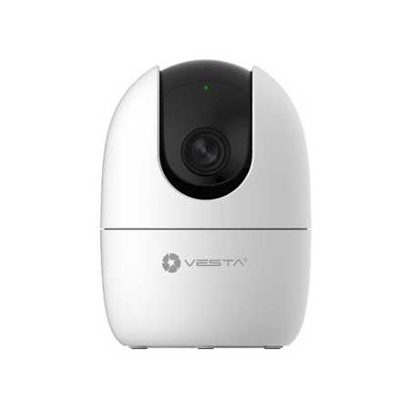 VESTA-292 | VESTA compact 2MP WiFi IP camera with infrared illumination 10m for indoor use. H.265 and H.264+ format. 1/2.7" 2MP CMOS. 1080P@30IPS digital resolution. 3.6mm fixed optics (93°). AWB, AGC, BLC, digital WDR, 3D-DNR, videosensor.  Two-way audio (built-in microphone and speaker). MicroSD slot. 5V DC. Reset/WPS button.