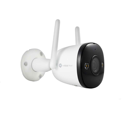 VESTA-293 | VESTA 2MP WiFi IP bullet camera with active deterrence and infrared lighting 30m for outdoors. Built-in Active Deterrence Spotlights - Spotlights activate upon detection of an intrusion. H.265, H.264 format. 2MP 1 / 2.8 "CMOS. 1080P @ 25IPS digital resolution. 2.8mm (102 °) fixed lens. 16X digital zoom. Video sensor, configurable region, people detection. Built-in microphone. MicroSD slot. RJ45 Fast Ethernet Onvif IP67 12V DC button reset.