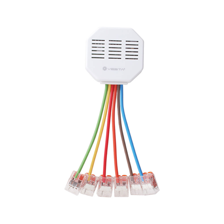 VESTA-294 | Control of VESTA motorized blinds. Remote control of motorized blinds. Suitable for motorized roller blinds, window shades, blinds, projection screen, awning, pergola, garage doors or gates. Two motor outputs for automatic and remote control. Periodic monitoring signals to check the integrity of the system. Zero crossing detection for spark prevention. With integrated terminal leads to avoid short circuits or electrocution during installation. Allows smart home security systems to be activated or deactivated according to custom schedules and scenes. LED indicators. Firmware upgrade capability over the air. Compatible with Z-Wave controllers from other manufacturers. Manageable from smartphone application or web browser. Designed for home automation and security applications. Manual calibration