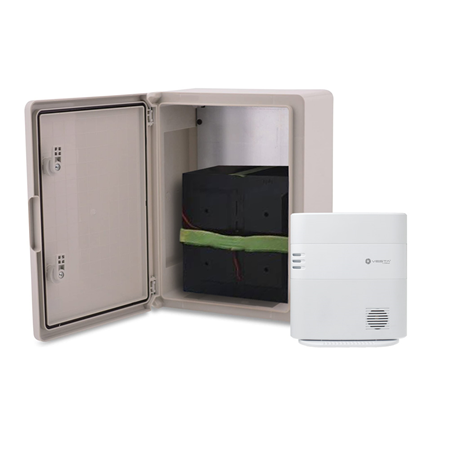 VESTA-327 | VESTA 2G kit composed of:. 1x VESTA-046N IP + 2G control panel with 320 radio zones with <strong>100% cloud connectivity with APP</strong> and Grade 2. 1x DEM-334 plastic box for outdoor use. 1x Battery DEM-16M-BACKUP 12V/500Ah (up to 12 months useful life)