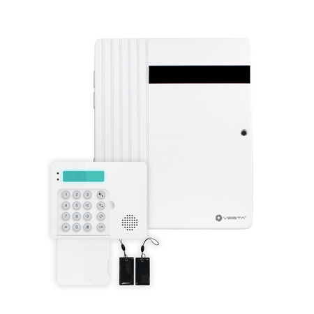 VESTA-339 | Kit VESTA compuesto por:. 1x Central híbrida VESTA 4G LTE, WiFi, ZigBee y Z-Wave VESTA-113 de hasta 320 zonas. 1x Teclado VESTA-125