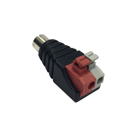 VESTA-500|Conector de alimentação DC fêmea VESTA com terminal de inserção para instalações CCTV