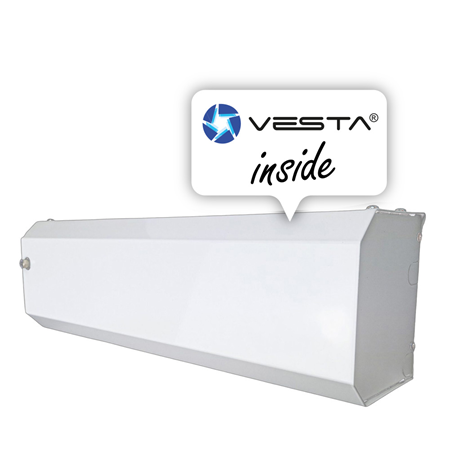 VESTA-EX-25 | Cannone antinebbia Defendertech. Include 2 moduli di ingresso/uscita digitali VESTA. Generazione di 200 m3 in 30 secondi. Tempo di cottura regolabile. Volume totale di 1400 m3. Rilascio e pausa della nebbia istantanei. Monitoraggio dello stato del carico. Allarmi di sabotaggio. Viaggio di allarme verificato. Scatto manuale da App.