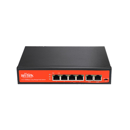 WITEK-0004|Switch PoE ingérable de 4 PoE + 2 Ethernet 