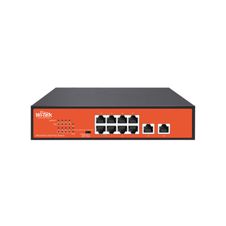 WITEK-0006N|8 PoE + 2 Uplink Gigabit Ethernet Switches