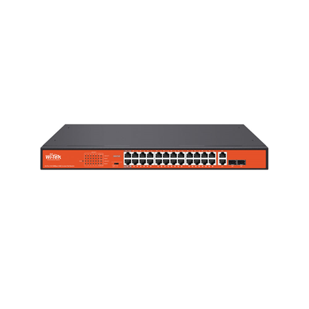 WITEK-0008N|Switch PoE de 24 puertos + 2 combo SFP Gigabit