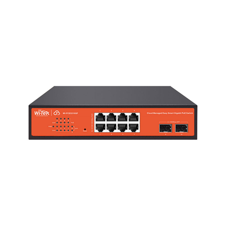 WITEK-0074|8-port Gigabit Cloud Managed PoE switch