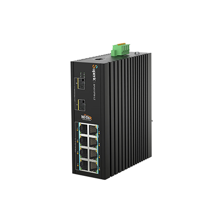 WITEK-0107|Switch PoE gestionable L2 de 8 PoE+ Gigabit + 2 SFP 2,5G