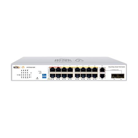 WITEK-0143|16-port cloud-managed PoE switch