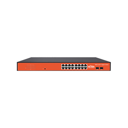 WITEK-0160|Switch 16 Gigabit Ethernet + 2 SFP Gigabit