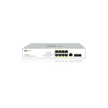 WITEK-0161|8-port Gigabit PoE L2+ cloud-managed switch