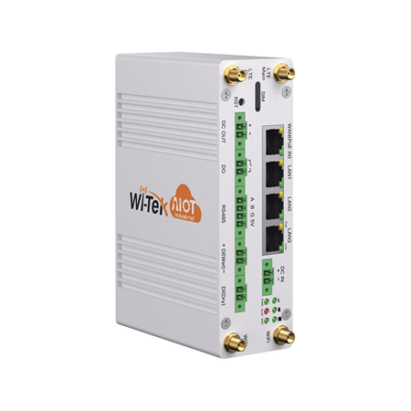 WITEK-0181|Gateway IoT industrial 4G LTE Wi-Tek com duplo SIM, PoE e Wi-Fi