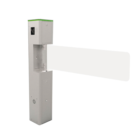 ZK-154 | ZKTeco single lane folding courtesy barrier. Ergonomic design that make fingerprint and card authentication quick and simple for users. High quality electronic components. The barrier is placed in a position that allows free passage when the power is cut off. Smooth finish, no exposed screws. SUS304 stainless steel housing that ensures long durability.