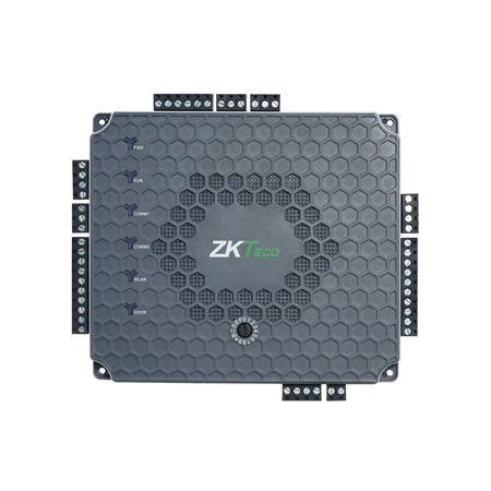 ZK-156 | Controladora biométrica ZKTeco AtlasBio 160 de acceso para 1 puerta y 4 lectores. Tarjeta y huella. PoE incorporado. TCP/IP. Software embebido basado en Web. Hasta 4 Lectores, 2 Wiegand/OSDP (125kHz & 13.56MHz) + 2 Huella (FR1500A). Hasta 5000 tarjetas y 5000 huellas. Protocolos Comunicación encriptados. 3 entradas (botón salida, sensor puerta, auxiliar) y 2 salidas (relé puerta y auxiliar). Escalable hasta 84 puertas. No incluye caja