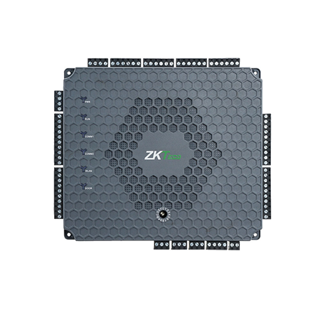 ZK-158 | ZKTeco AtlasBio 460 biometric access controller for 4 doors and 12 readers. Card and fingerprint. Built-in PoE. TCP / IP. Web-based embedded software. Up to 12 Readers, 4 Wiegand / OSDP (125kHz & 13.56MHz) + 8 Fingerprint (FR1500A). Up to 5000 cards and 5000 fingerprints. Encrypted communication protocols. 10 inputs (4 output buttons, 4 door sensor, 2 auxiliary) and 5 outputs (4 door relays and 1 auxiliary). Scalable up to 84 doors. Does not include box