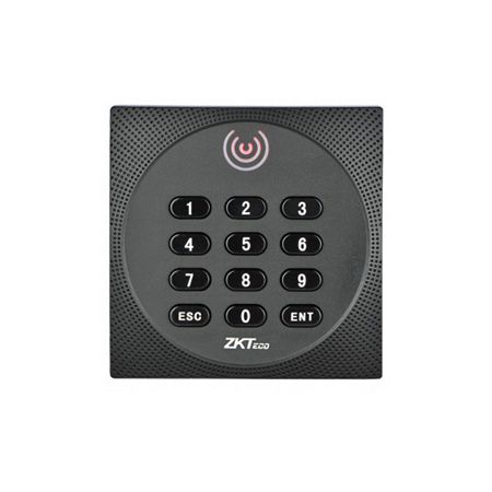ZK-176 | ZKTeco dual access reader with keyboard for controller. OSDP protocol. LED and acoustic indicator. RS485. Compatible with Atlas and INBIO controllers. Read up to 10cm (125kHz) and 5cm (13.56MHz). 0.3 ms read time. 150cm cable. Degree of protection IP64.