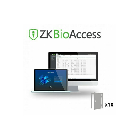 ZK-195 | Software gestión control de accesos gama estándar ZKTeco para 10 puertas. Software de control de acceso Lite para empresas. Basado en web. Compatible con paneles de control de accesos y dispositivos autónomos con PUSH. Disponible para actualizar al software estándar ZKBioSecurity. Incluye un nuevo módulo de detección de temperatura