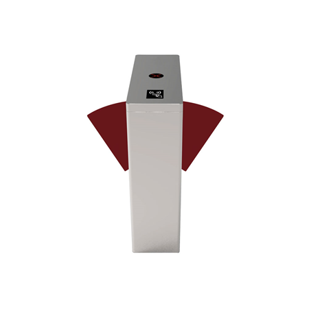 ZK-219 | ZKTeco double fin barrier for an access lane with RFID system. Made of SUS304 stainless steel for longer life. High quality electrical components. The barriers retract automatically during emergencies. The barriers retract automatically during a power outage with the battery installed. No exposed screws. Its ergonomic design makes verifications quicker and easier for users. Barriers can integrate card reader. LCD screen on the controller card for easy setup and operation.