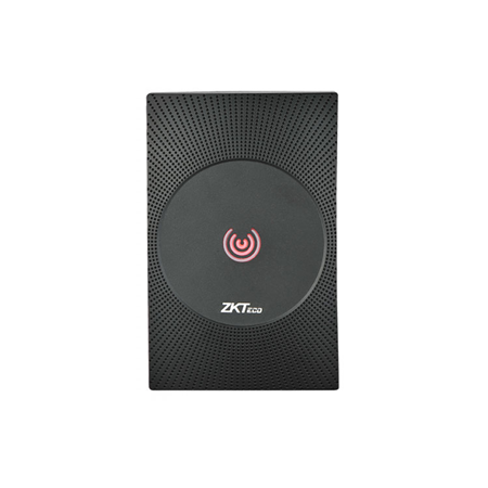 ZK-257 | Lector ZKTeco de tarjetas de proximidad EM 125 KHz. Rango de lectura de hasta 10 cm. Salida Wiegand 34/66. Control de LED externo. Control de zumbador externo. Grado de protección IP65, ideal para aplicaciones de interior o exterior. Protección de polaridad inversa. Fácil de instalar. Color negro