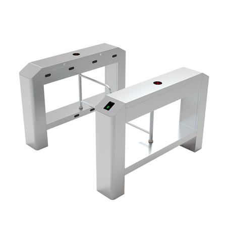 ZK-326 | Torno ZKTeco de barrera oscilante de un solo carril. Pantalla LCD. En caso de emergencia las barreras se retirarán automáticamente. Integrable con lectores. Carcasa de acero inoxidable SUS304