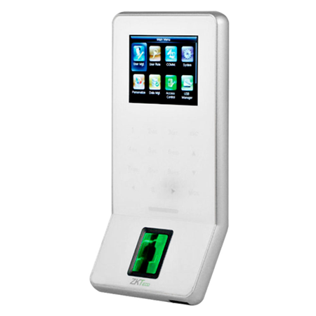 ZK-335 | ZKTeco Access and Time Attendance Control Terminal. EM card 125KHz. 2.4" screen. Up to 3,000 fingerprints. Up to 5,000 cards. Record up to 30,000 events. White color