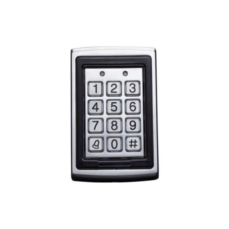 CONAC-694 | Self-contained, waterproof and vandal-proof capacitive keyboard with built-in EM and HID proximity reader. Reading range 30 ~ 60 mm. 2000 users. Anti-passback. Wiegand 26-37. Doorbell. IP65. 12V DC.