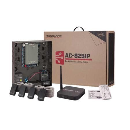 CONAC-745 | Professional access control kit for SMEs. Includes 1 CONAC-626 4-port network access controller (AC-825IP), 4 CONAC-722 multi-credential CSN readers (AY-K6255), 2 packs of 25 MIFARE Classic 1K EV1 CONAC-732 cards (AT-C1S -000-E000) and 1 Mini PC CONAC-747 (PC-Z64W-E) with Windows® 10 Home Edition and AxTraxNG® UltraLight software pre-installed and licensed.