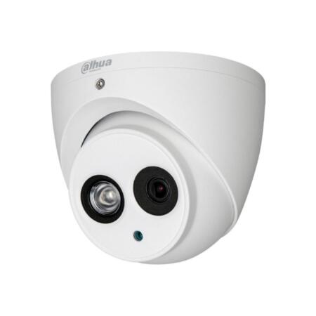 DAHUA-1006 | HDCVI fixed dome PRO series with IR illumination of 50 m, for outdoors. 1/3” CMOS, 4MP. Dual output (HDCVI / 960H). 2,8 mm fixed lens (99,7°). ICR filter. OSD, AWB, AGC, 2D-NR, BLC, HLC, digital WDR. IP67. 12V DC.
