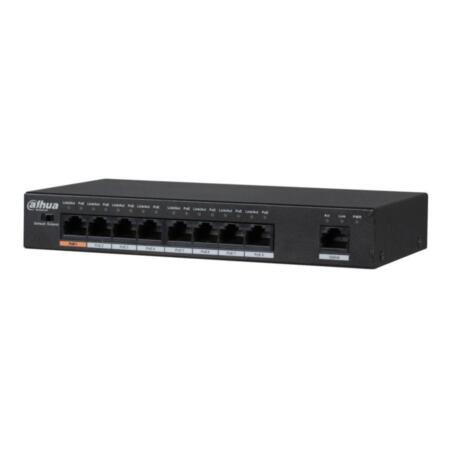 DAHUA-1049-RE|Unmanaged switch (L2) 8 port PoE/PoE+/Hi-PoE 10/100 + 1 port Uplink 10/100