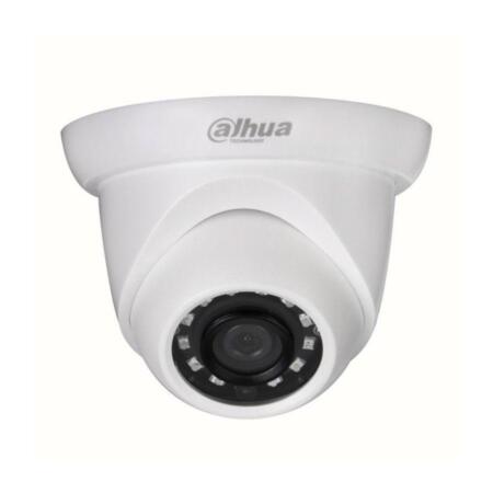 DAHUA-1204-FO | Fixed IP dome with Smart IR of 30 m, for outdoors. 1/3” CMOS, 4MP. Dual stream. H.265+/H.265/H.264+/H.264. 4MP. ICR filter. 0,08 lux F2.0. 2,8 mm fixed lens (104°). 16X digital zoom. OSD, AWB, AGC, BLC, HLC, real WDR 120dB, 3D-DNR, ROI, miror, motion detection and privacy mask. Onvif, PSIA, CGI. IP67, Lightning-proof 2KV. 3AXIS. 12V DC. PoE.
