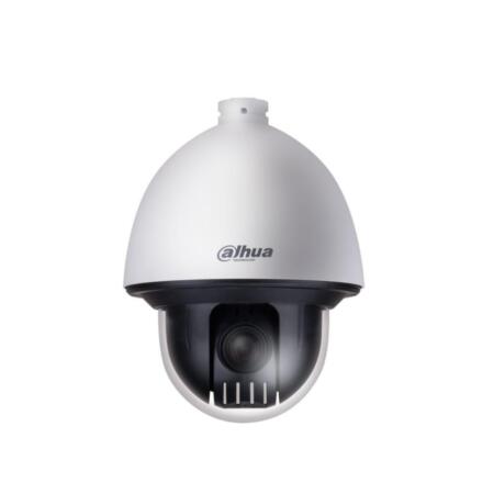 DAHUA-1318 | HDCVI PTZ vandal dome of 300°/sec. StarLight day/night for outdoors. 1/2,8” Sony Starvis CMOS, 2MP. 1080P (25 fps), 720P (25/50 fps). Dual output (HDCVI / 960H). 25X optical zoom 4,8~120 mm (H: 59,2° ~ 2,4°). 16X digital zoom. ICR filter. OSD, AWB, AGC, BLC, HLC, real 120 dB WDR, 2D/3D-NR, 24 privacy mask. 300 presets DH-SD, Pelco-D/P. 1 audio in. Alarm: 2 in / 1 out. RS485. IP67, IK10, Lightning-proof 6KV. 24V AC. Power supply and bracket included.