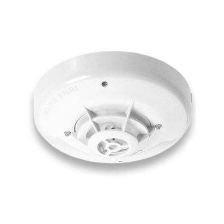 FOC-590 | Conventional Combined Rate of Rise & Fixed Temperature Heat Detector (60°C). 360º visible indicators. Remote indicator output. IP63. White polycarbonate. EN54 