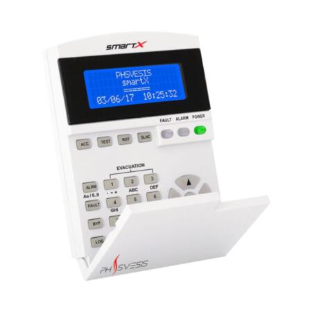 FOC-614 | Keyboard/repeater SmartX autonomous. S90, XP95 and Discovery Apollo protocols. Repeaters for 1 and 2 access levels. Blue LCD display. 80 alphanumeric characters keyboard (4x20). BUS RS485