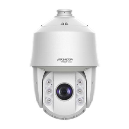 HIK-27N | HIKVISION® IP PTZ dome HiWatch™ series, 120°/seg. con Smart IR de 150m, apta para exterior. Formato H.265+/H.265/H.264+/H.264/MJPEG. 1/2,8" CMOS, 2 MP. Triple stream. 2MP. 25X optical zoom 4,8~120 mm (57,6°~2,5°). 16X digital zoom. ICR filter. OSD, AWB, AGC, BLC, real WDR 120 dB, 3D-NR, motion detection, privacy mask, defog, 4 ROI. IVS. 300 presets. MicroSD/SDHC/SDXC. Onvif, PSIA, CGI. IP66, Lightning-proof. 24V AC. PoE+ supported. Bracket is not included. Power supply is not included.