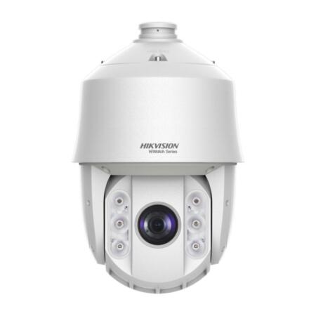 HIK-27N | Domo motorizado IP Serie HiWatch™ de HIKVISION® de 120°/seg. con Smart IR de 150m, apta para exterior. Formato H.265+/H.265/H.264+/H.264/MJPEG. CMOS 1/2,8" de 2 megapíxeles. Stream triple. Resolución de hasta 2MP. Zoom óptico 25X de 4,8~120 mm (57,6°~2,5°). Zoom digital 16X. Filtro ICR. OSD, AWB, AGC, BLC, WDR real 120 dB, 3D-NR, videosensor, mascaras de privacidad, defog, 4 zonas ROI. Detección inteligente (IVS). 300 presets. Ranura MicroSD/SDHC/SDXC. Onvif, PSIA, CGI. IP66, Lightning-proof. 24V CA. Admite PoE+. No incluye soporte ni alimentador.