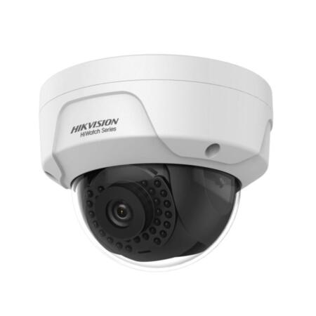 HIK-3 | Domo fijo IP Serie HiWatch™ de HIKVISION® de 4MP con iluminación infrarroja 30m, antivandálico apto para exterior. Formato H.265+/H.265/H.264/H.264+. CMOS 1/3" de 4MP. Resolución digital de 4MP@20IPS. Filtro mecánico. 0,01 lux. Óptica fija de 2,8 mm (100°). OSD, AGC, BLC, WDR digital, 3D-DNR, videosensor, máscaras de privacidad, zona ROI fija. Onvif, ISAPI. Compatible iVMS-4200, Hik-Connect, iVMS-5200. IP67, IK10. 2AXIS. 12V CC. PoE. Botón reset.
