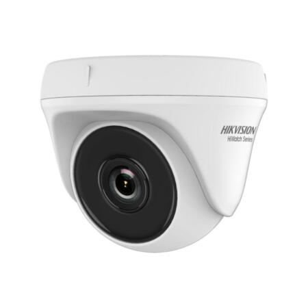 HIK-39 | Domo fijo 4 en 1 Serie HiWatch™ de HIKVISION® con iluminación Smart IR de 20 m para interior. CMOS de 1MP. Salida 4 en 1 (HDCVI/HDTVI/AHD/960H). Óptica fija de 2,8 mm (92°). Filtro ICR. OSD, AGC, BLC, WDR digital, DNR, brillo, nitidez, espejo. 3AXIS. 12V CC.