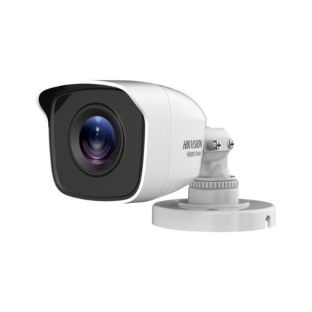 HIK-43 | Cámara bullet 4 en 1 Serie HiWatch™ de HIKVISION® con iluminación Smart IR de 20 m para exterior. CMOS de 1MP. Salida 4 en 1 (HDCVI/HDTVI/AHD/960H). Óptica fija de 2,8 mm (92°). Filtro ICR. OSD, AGC, BLC, WDR digital, DNR, brillo, nitidez, espejo. IP66. Soporte 3AXIS. 12V CC.