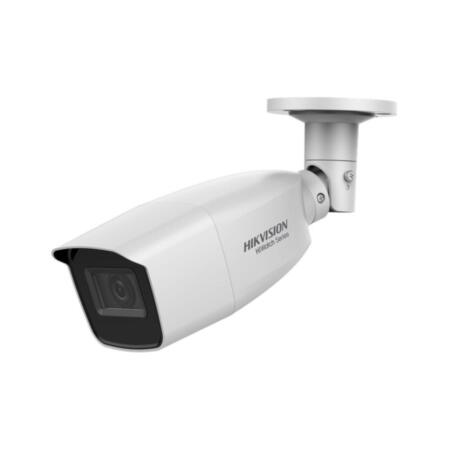 HIK-47 | Cámara bullet 4 en 1 Serie HiWatch™ de HIKVISION® con iluminación Smart IR de 40 m para exterior. CMOS de 4MP. Salida 4 en 1 (HDCVI/HDTVI/AHD/960H). Óptica varifocal de 2,8~12 mm (108,4°~32,6°). Filtro ICR. OSD, AGC, BLC, WDR digital, DNR, brillo, nitidez, espejo. IP66. Soporte 3AXIS. 12V CC.